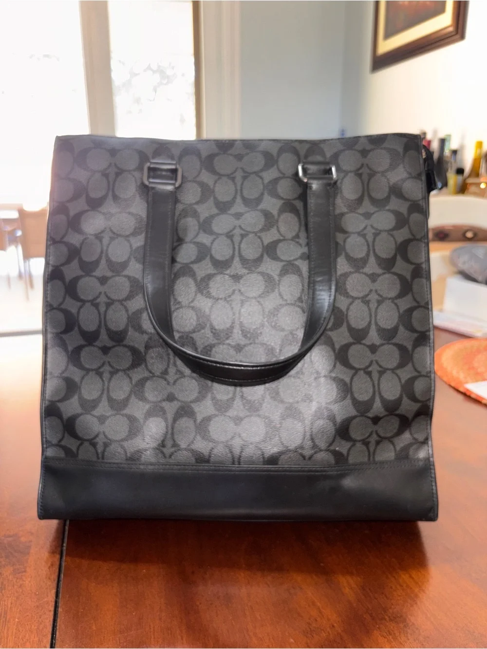Coach Black/Charcoal Signature Tote
